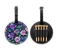WBQLSL Borsa portaoggetti per tee da golf con stampa alla moda camelia viola, design leggero per riporre rapidamente il tee