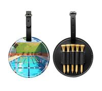 WBQLSL Borsa portaoggetti per tee da golf con stampa alla moda con fenicottero e piscina, design leggero per riporre rapidamente il tee
