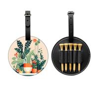 WBQLSL Borsa portaoggetti per tee da golf con stampa alla moda con piccole piante verdi dei cartoni animati, design leggero per riporre rapidamente il tee