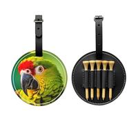 WBQLSL Borsa portaoggetti per tee da golf con stampa ravvicinata con pappagalli e uccellini, design leggero per riporre rapidamente il tee
