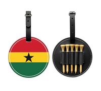 WBQLSL Borsa portaoggetti per tee da golf stampata alla moda con bandiera del Ghana, design leggero per riporre rapidamente il tee