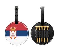 WBQLSL Borsa portaoggetti per tee da golf stampata alla moda con bandiera della Serbia, design leggero per riporre rapidamente il tee