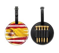 WBQLSL Borsa portaoggetti per tee da golf stampata alla moda con bandiera della Spagna, design leggero per riporre rapidamente il tee