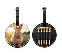 WBQLSL Borsa portaoggetti per tee da golf stampata alla moda con coniglio dalle orecchie bianche, design leggero per riporre rapidamente il tee