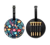 WBQLSL Borsa portaoggetti per tee da golf stampata alla moda con diversi fiori, design leggero per una rapida conservazione del tee