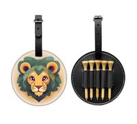 WBQLSL Borsa portaoggetti per tee da golf stampata alla moda con leone dei cartoni animati, design leggero per riporre rapidamente il tee