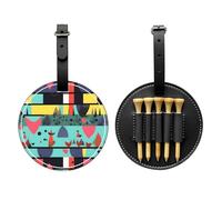 WBQLSL Borsa portaoggetti per tee da golf stampata alla moda con motivi geometrici, design leggero per una rapida conservazione del tee