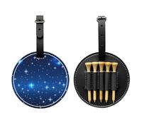 WBQLSL Borsa portaoggetti per tee da golf stampata alla moda con motivo a stelle blu, design leggero per riporre rapidamente il tee