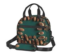 WBQLSL Borsa termica per il pranzo con bordo a forma di pigna, può ospitare facilmente più scatole per il pranzo