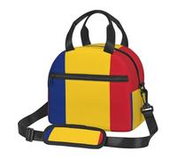 WBQLSL Borsa termica per il pranzo con motivo bandiera della Romania, può ospitare facilmente più scatole per il pranzo