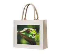 WBQLSL Borsa tote in tela stampata camaleonte dagli occhi rossi, borsa leggera perfetta per spiaggia, picnic e shopping quotidiano