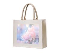 WBQLSL Borsa tote in tela stampata con fiori close-up | Borsa leggera perfetta per spiaggia, picnic e shopping quotidiano