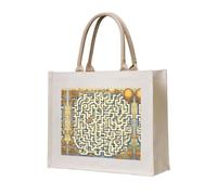 WBQLSL Borsa tote in tela stampata con mappa del tesoro labirinto, borsa leggera perfetta per spiaggia, picnic e shopping quotidiano