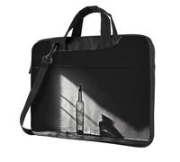 WBQLSL Bottiglie d'acqua Stampa borsa a tracolla per laptop e valigetta, facile da trasportare per viaggi di lavoro e lavoro, Nero , 13 inch