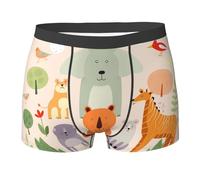 WBQLSL Boxer con stampa di molti simpatici animali dei cartoni animati, comodi da indossare tutti i giorni e a casa, Nero , XXL