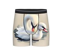 WBQLSL Boxer da uomo con stampa a forma di cigno carino, traspiranti, multiple, perfetti per mostrare la tua figura, nero, Large