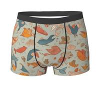 WBQLSL Boxer da uomo con vari motivi di pesce, ad asciugatura rapida, traspiranti e comodi da indossare tutti i giorni, Nero , XL