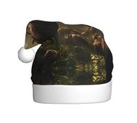 WBQLSL branco di cervi stampato cappello di Babbo Natale, festa di Natale/decorazione del partito di Capodanno, cappello di spettacolo teatrale