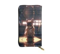 WBQLSL Bulldog Pochette lunga in pelle con portamonete con cerniera e 12 scomparti per carte di credito, portafoglio per contanti da viaggio leggero