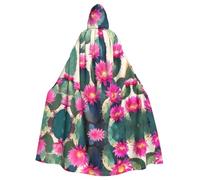 WBQLSL Cactus del deserto Flower Halloween mantello mascherata mantello con cappuccio rave party costume (lunghezza 147 cm/altezza cappuccio 38 cm)
