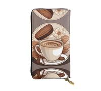 WBQLSL Caffè latte elegante portafoglio in pelle, 19 x 10,5 cm lungo portamonete con cerniera, comodo portafoglio per contanti da viaggio