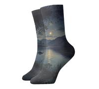 WBQLSL Calze casual a metà polpaccio in riva al lago di notte Caldo, confortevole, traspirante, delicato sulla pelle, versatile per OutingsV