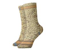 WBQLSL Calzini a metà polpaccio con stampa labirinto del tesoro, calzini alla moda per attività all'aperto e uso quotidiano