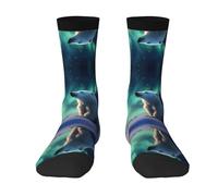 WBQLSL Calzini sportivi ad alta elasticità che assorbono il sudore - Calzini a metà polpaccio stampati Little Polar Bear che combinano supporto con stile quotidiano.