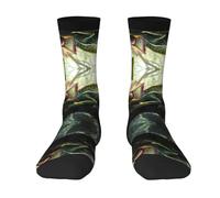 WBQLSL Calzini sportivi ad alta elasticità che assorbono il sudore - Calzini a metà polpaccio stampati con camaleonte silenzioso, combinando supporto con stile quotidiano.