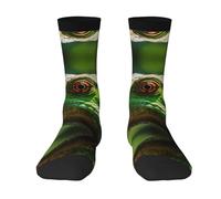 WBQLSL Calzini sportivi ad alta elasticità che assorbono il sudore - camaleonte dagli occhi rossi Calzini stampati a metà polpaccio, combinando supporto con stile quotidiano.