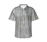 WBQLSL Camicia hawaiana a maniche corte con stampa a assi grigie, camicia casual da uomo per vacanze al mare ed estate in piscina, Nero , L-4XL