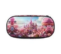 WBQLSL Candy and Magic - Astuccio per cancelleria con stampa di caramelle e magia, a più scomparti, portatile, per studenti