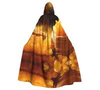 WBQLSL Candy Man Halloween mantello mascherata mantello con cappuccio rave party costume (lunghezza 147 cm/cappuccio altezza 38 cm)