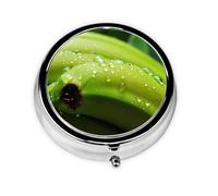 WBQLSL Canna o Indian Shot Mini scatola medicina con tre scomparti, piccola scatola rotonda per medicine, portatile