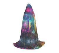 WBQLSL Capo Cosplay con cappuccio | Città olografica stampata piccola - scena