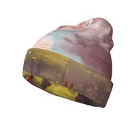 WBQLSL Cappelli lavorati a maglia per adulti con motivo a quattro lune, adatti per adolescenti da indossare in autunno e inverno, nero
