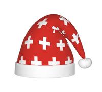 WBQLSL Cappelli per feste di Natale, spettacoli teatrali di Natale e Capodanno e altre scene di festa, cappelli di Natale per bambini con bandiera svizzera