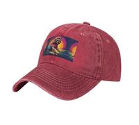WBQLSL Cappellino da baseball regolabile con stampa di cucciolo di skateboard nero Un accessorio elegante per escursioni e gite quotidiane., Rosso, Taglia unica