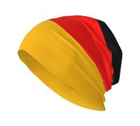 WBQLSL Cappello caldo lavorato a maglia con stampa bandiera della Germania: facilmente abbinato per casa, uso quotidiano, viaggi e sci, nero