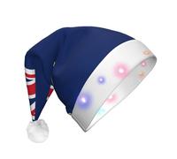 WBQLSL Cappello da Babbo Natale con bandiera delle Isole Turks e Caicos, unisex, per Natale, capodanno, adulto, peluche, regalo di Natale