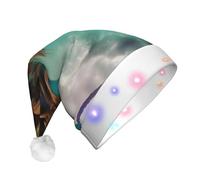 WBQLSL Cappello da Babbo Natale con luce a LED delle Isole dei Caraibi, unisex, per Natale, Capodanno, adulto, regalo di peluche per Capodanno, festa di Natale