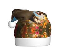 WBQLSL Cappello da Babbo Natale stampato con gatto che salta per feste di Natale/Capodanno, cappello da spettacolo teatrale