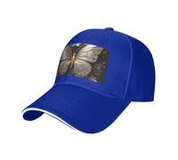 WBQLSL Cappello da baseball con farfalla bianca e oro a tesa curva - nero - cappello da sole per escursioni e attività all'aperto, unisex, Blu, L