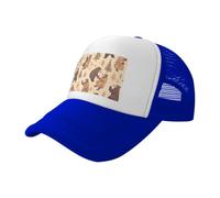 WBQLSL Cappello da baseball nero stampato con orso marrone della giungla, unisex, cappello da camionista in rete, per viaggi, campeggio, sport all'aria aperta, Blu, L