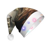 WBQLSL Cappello da festa caldo e peloso con luce nella foresta, perfetto per decorazioni e regali per feste