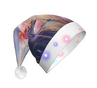 WBQLSL Cappello da festa con illustrazione botanica con luce LED stampata a LED, adatto per adulti e bambini, accessori per feste di Natale