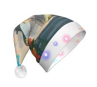 WBQLSL Cappello da festa con scritta "Outside the Castle Gate", con luci a LED, adatto per adulti e bambini, per feste di Natale