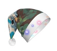 WBQLSL Cappello decorativo con due koala allegri con luci a LED, perfetto per feste in costume e spettacoli teatrali.