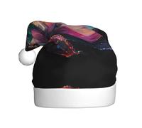 WBQLSL Cappello di Babbo Natale stampato con fiore di cristallo, decorazione per atmosfera per feste di Natale, festa di Capodanno Interactive Prop