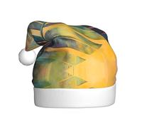 WBQLSL Cappello di Babbo Natale stampato con foglie di palma, decorazione per feste di Natale/Capodanno, cappello da spettacolo teatrale